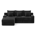 Canapé d’Angle Nuvola Noir - Compressé et Modulable, Design Élégant-Cocoonair