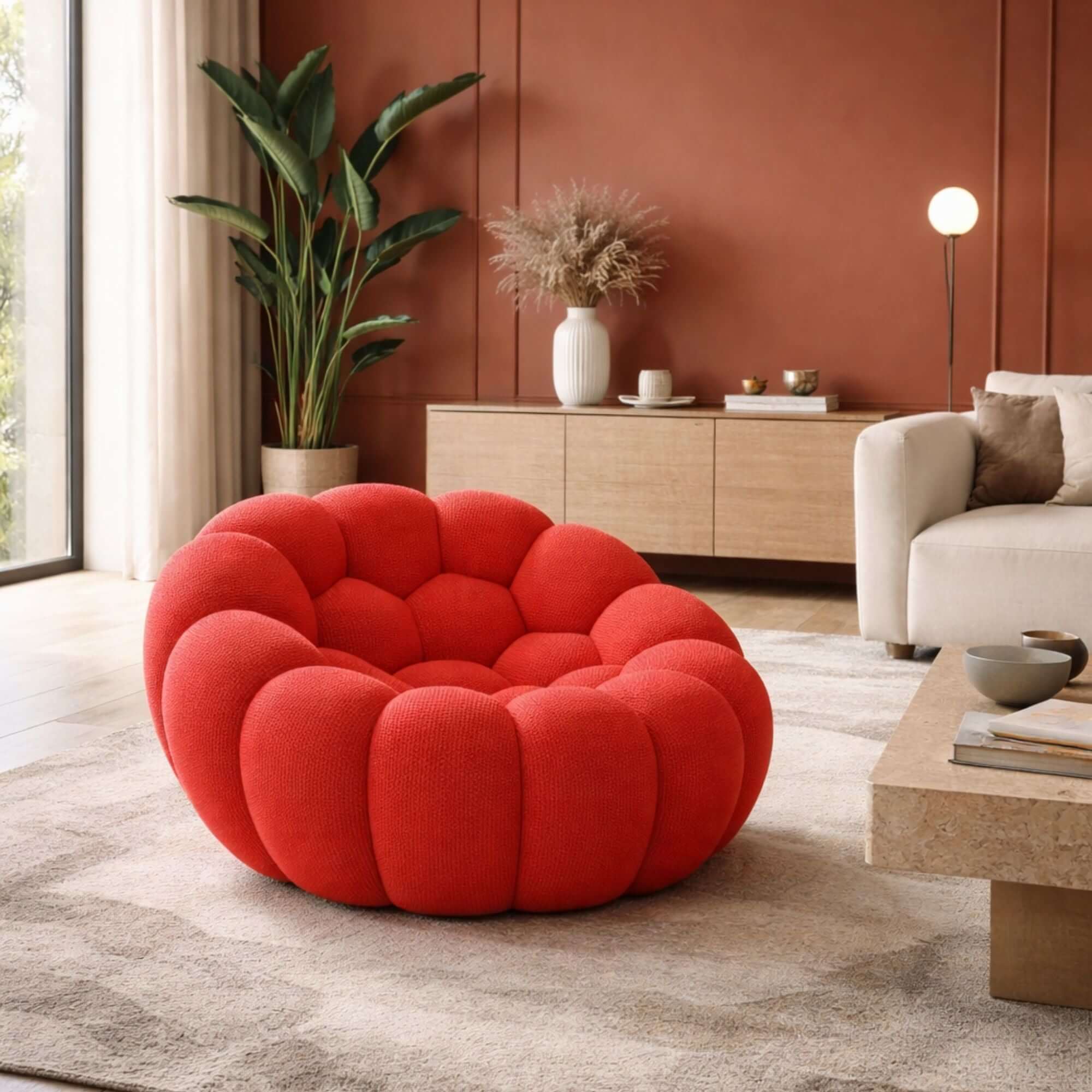 Fauteuil cosy rouge confortable Cocoonair