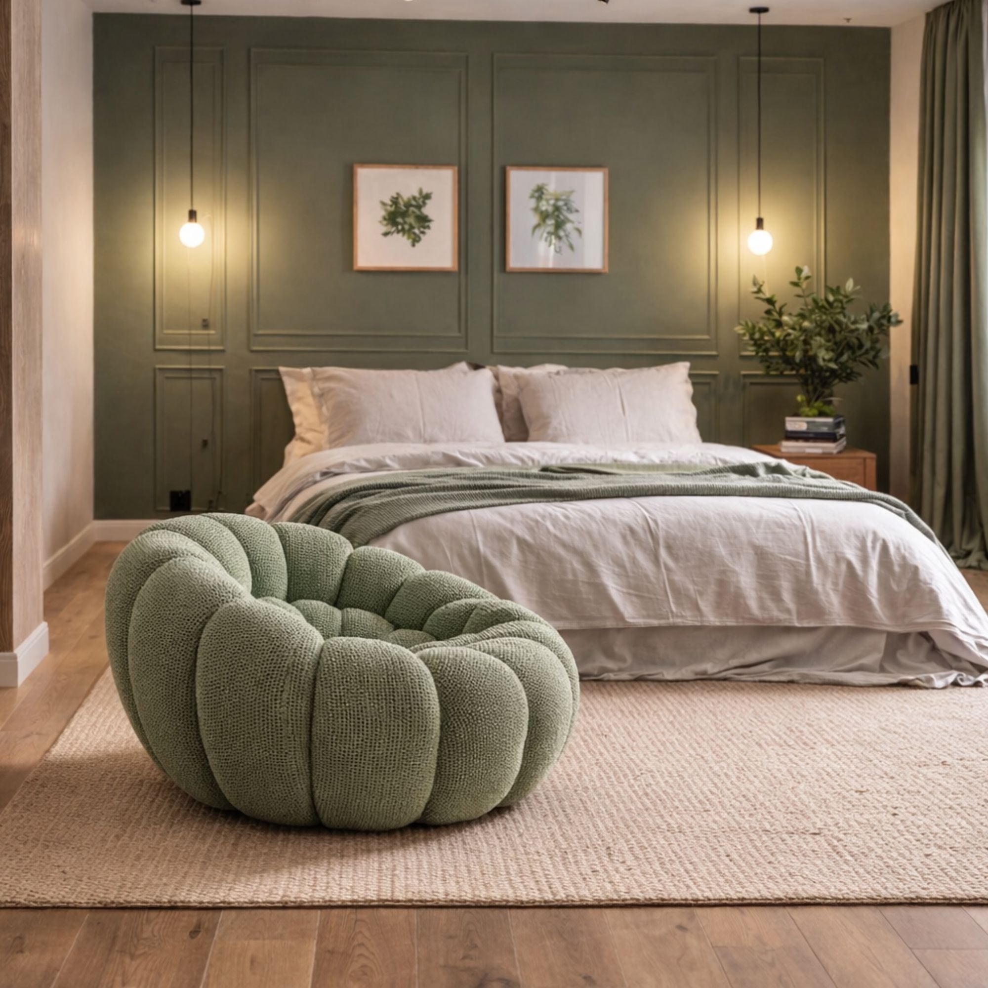 Fauteuil cosy vert sauge confortable Cocoonair