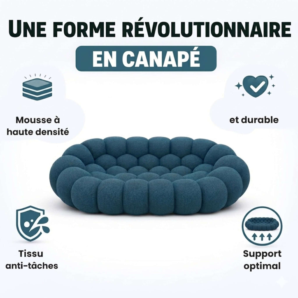 Canapé 2 places bleu confortable Cocoonair
