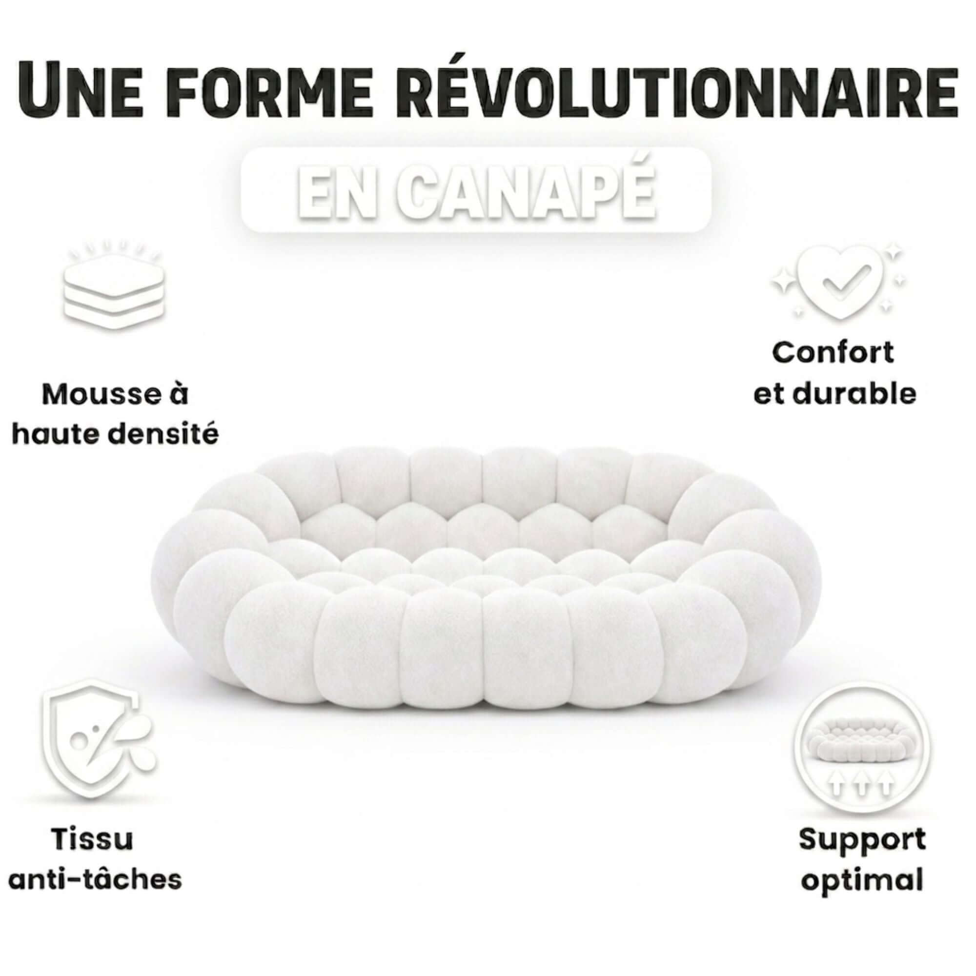 Canapé 2 places blanc confortable Cocoonair