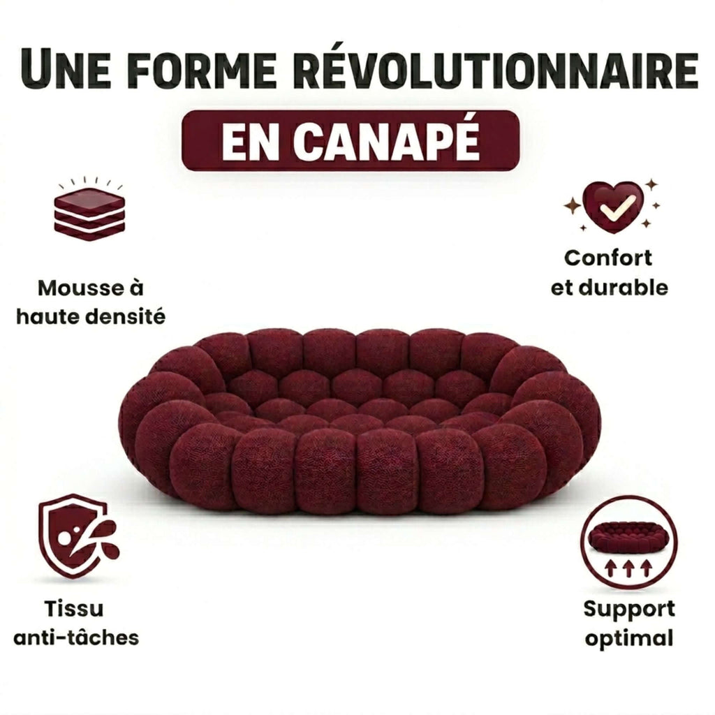 Canapé 2 places bordeaux confortable Cocoonair