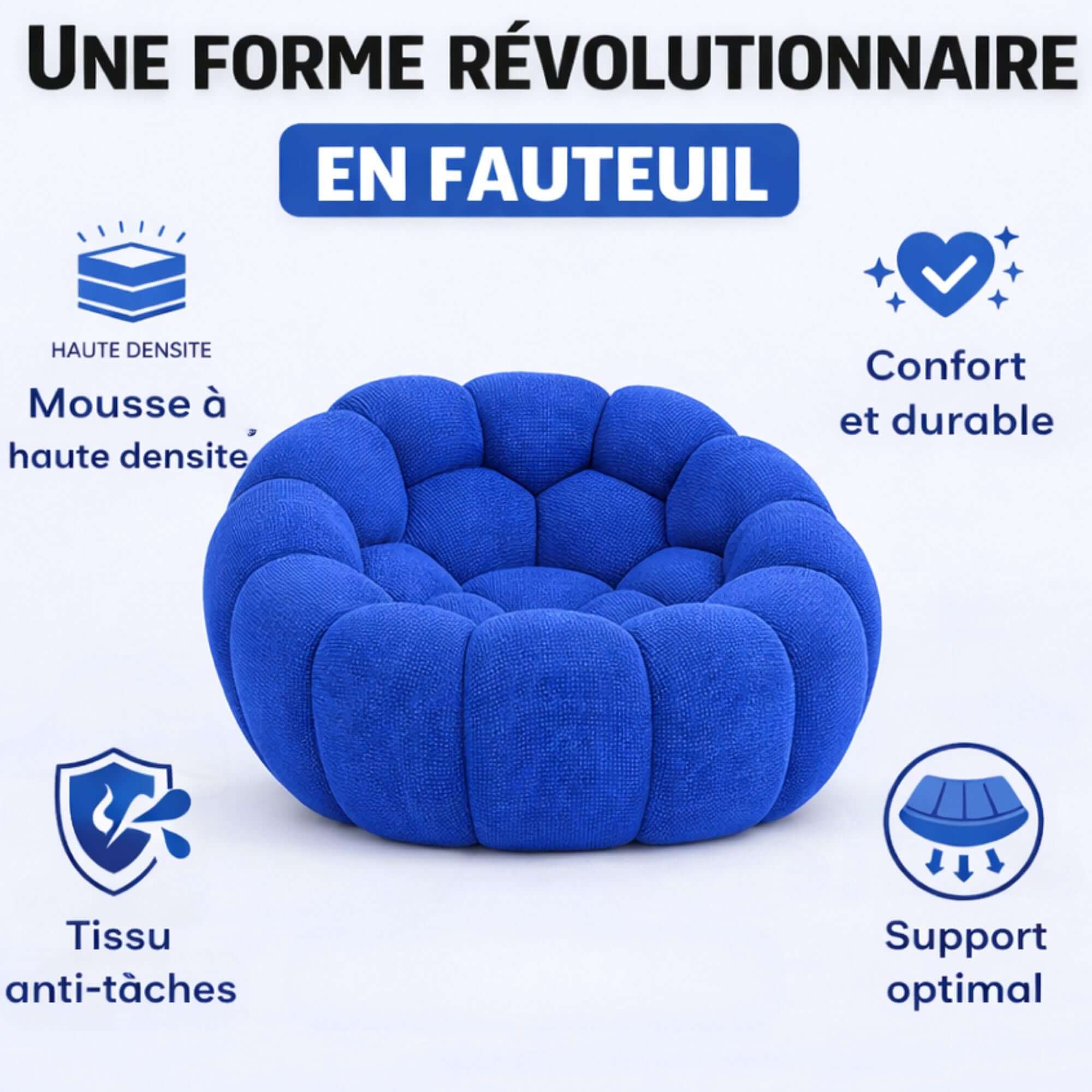 Fauteuil cosy bleu confortable Cocoonair