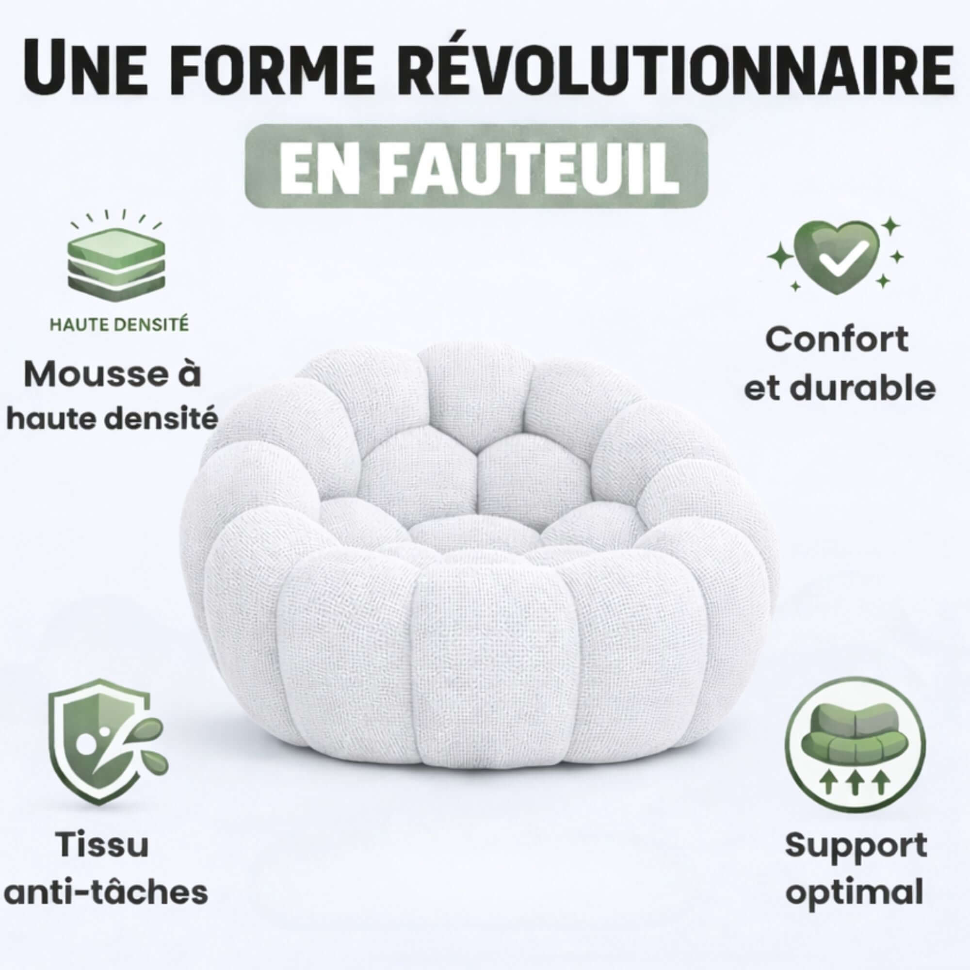 Fauteuil cosy blanc confortable Cocoonair