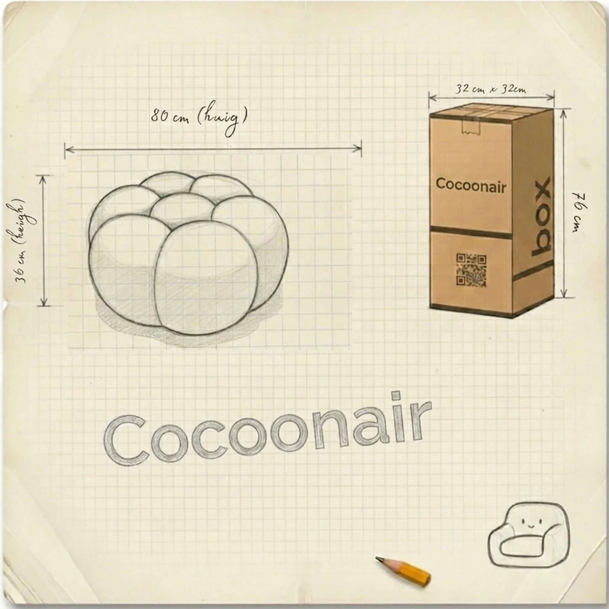 Pouf cosy rose confortable – design moderne Cocoonair