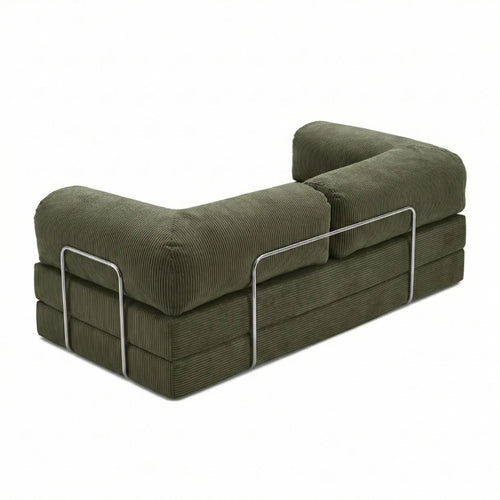 Canapé cosy kaki confortable angle gauche