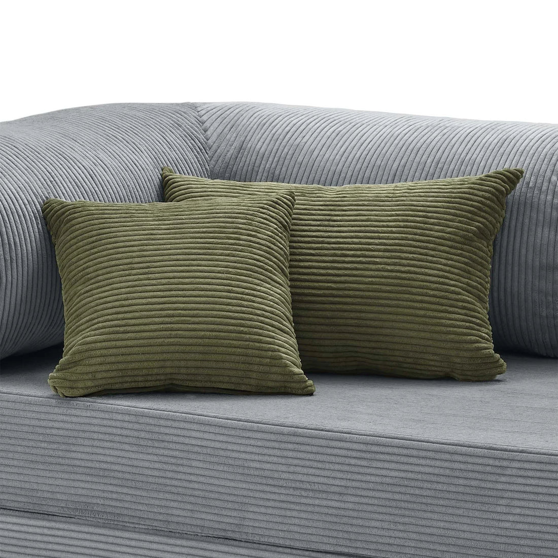 Coussin velours côtelé vert kaki Cocoonair