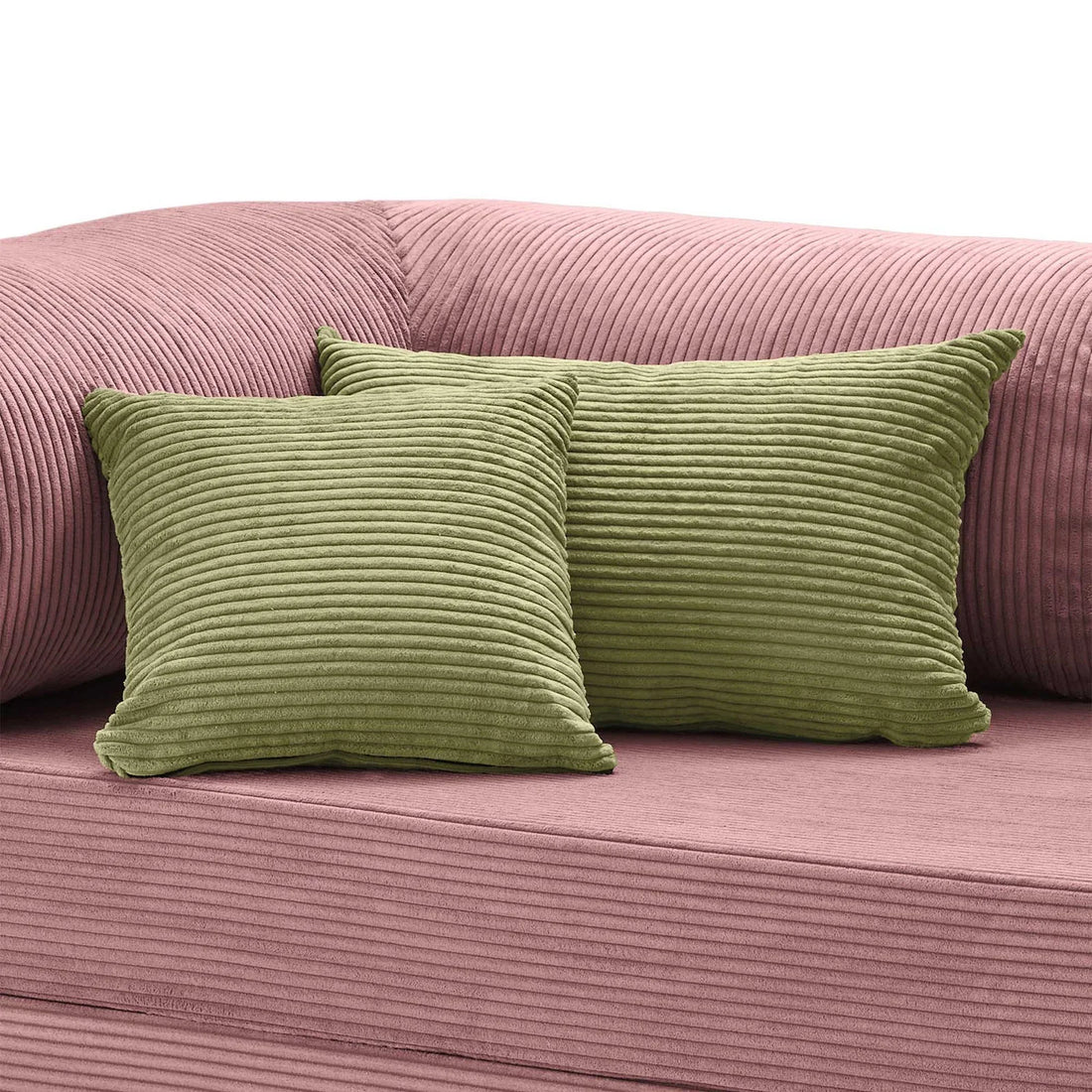Coussin velours côtelé vert olive Cocoonair