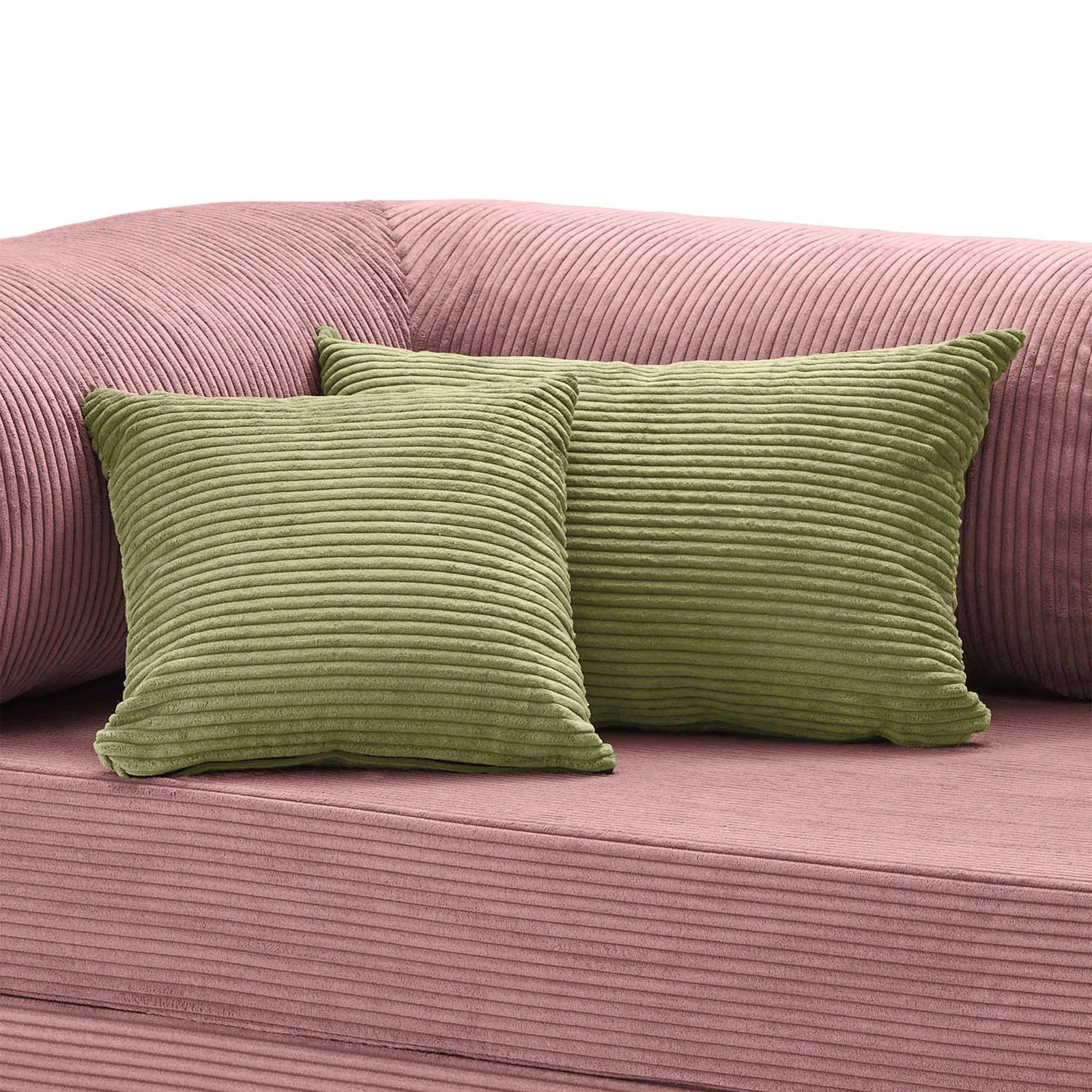 Coussin velours côtelé vert olive Cocoonair