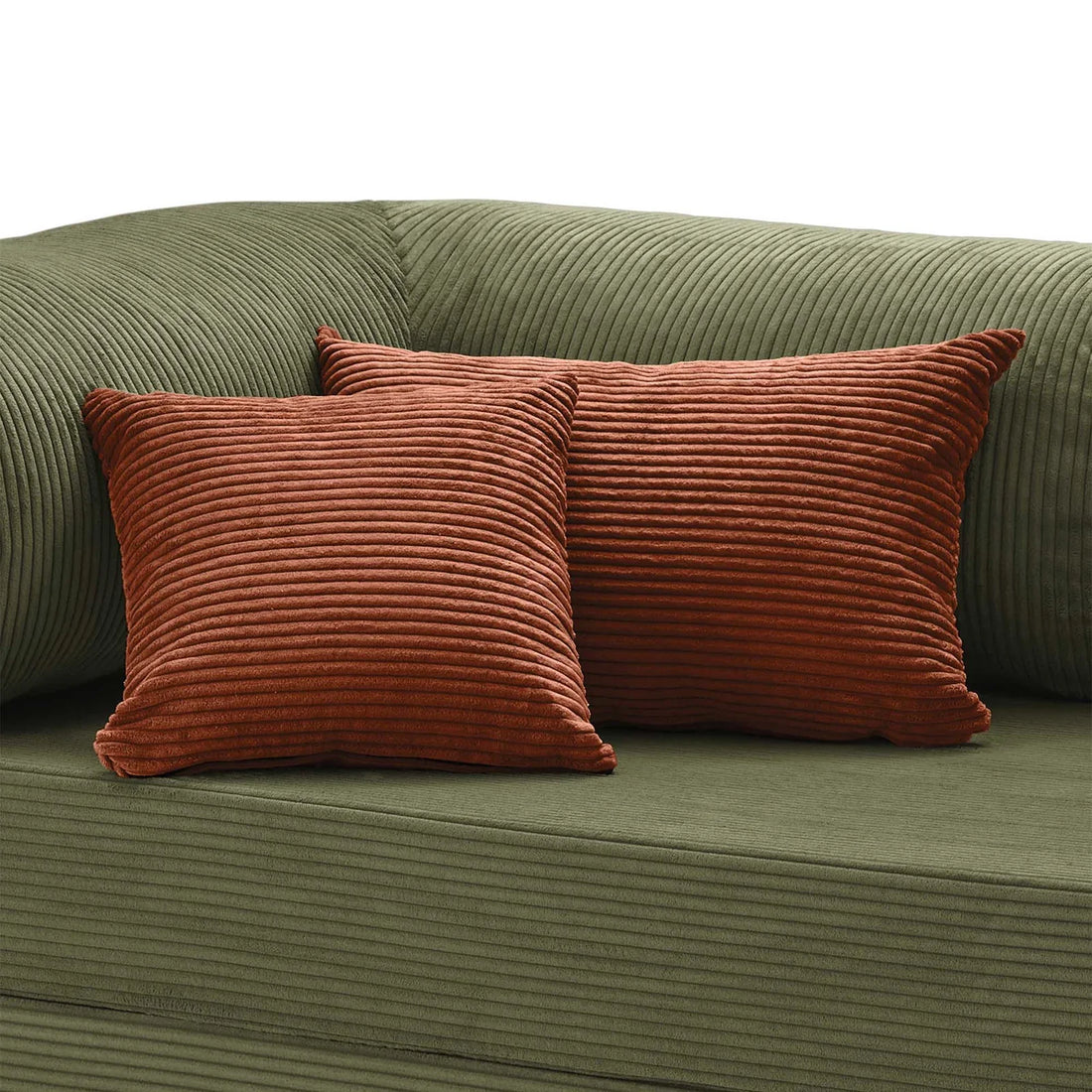 Coussin velours côtelé rouille confortable Cocoonair