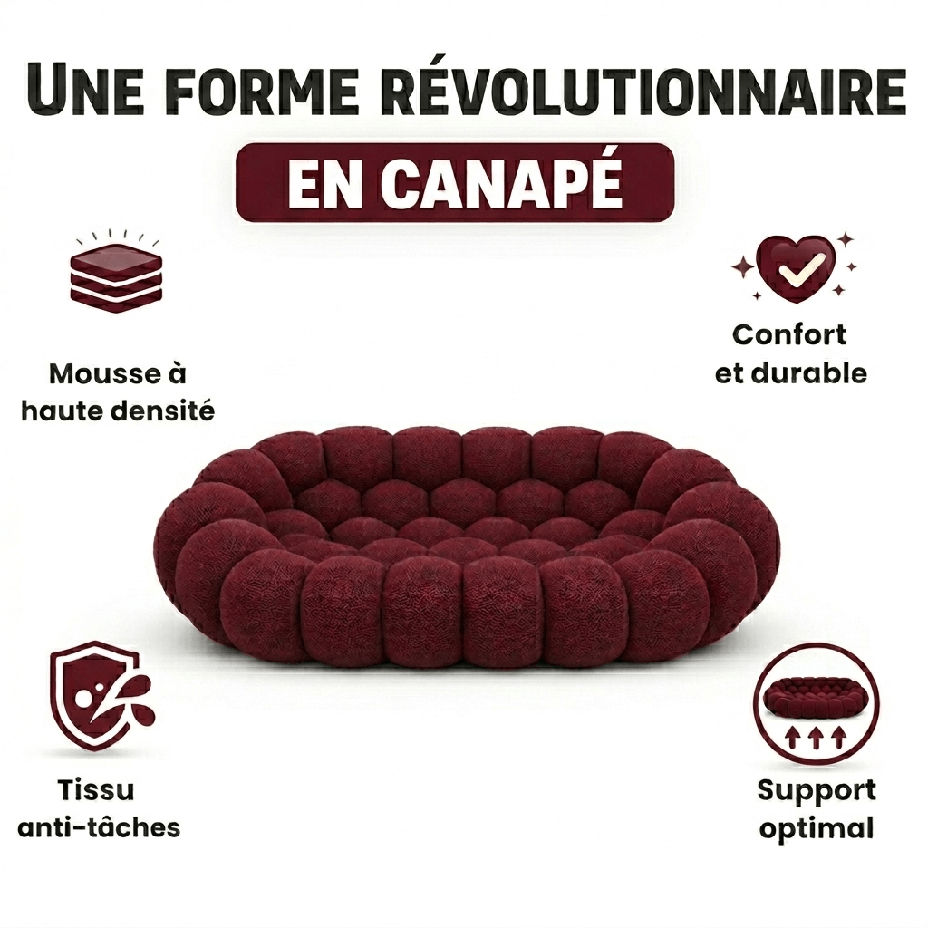 canapé 2 places bordeaux tissu confortable salon