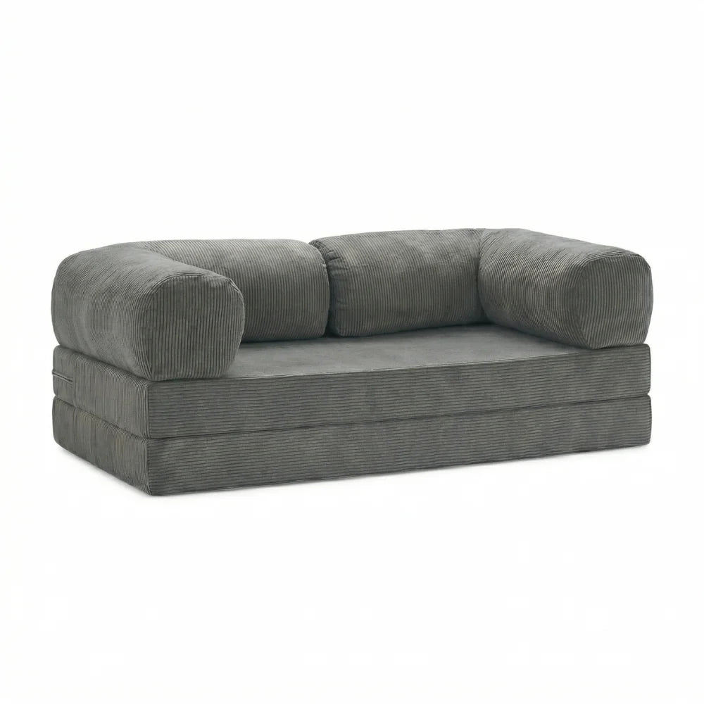 Canapé cosy gris confortable vue de face