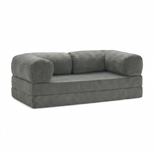 Canapé cosy gris confortable vue de face