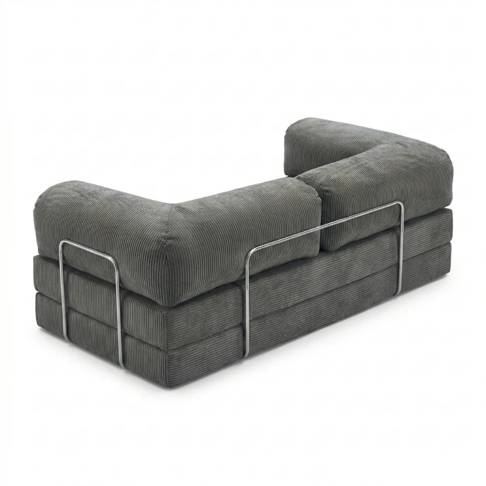 Canapé cosy gris confortable angle gauche