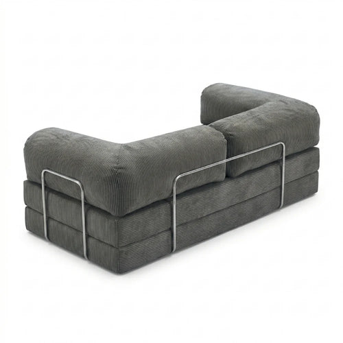Canapé cosy gris confortable angle gauche
