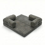 Canapé cosy gris confortable angle droit