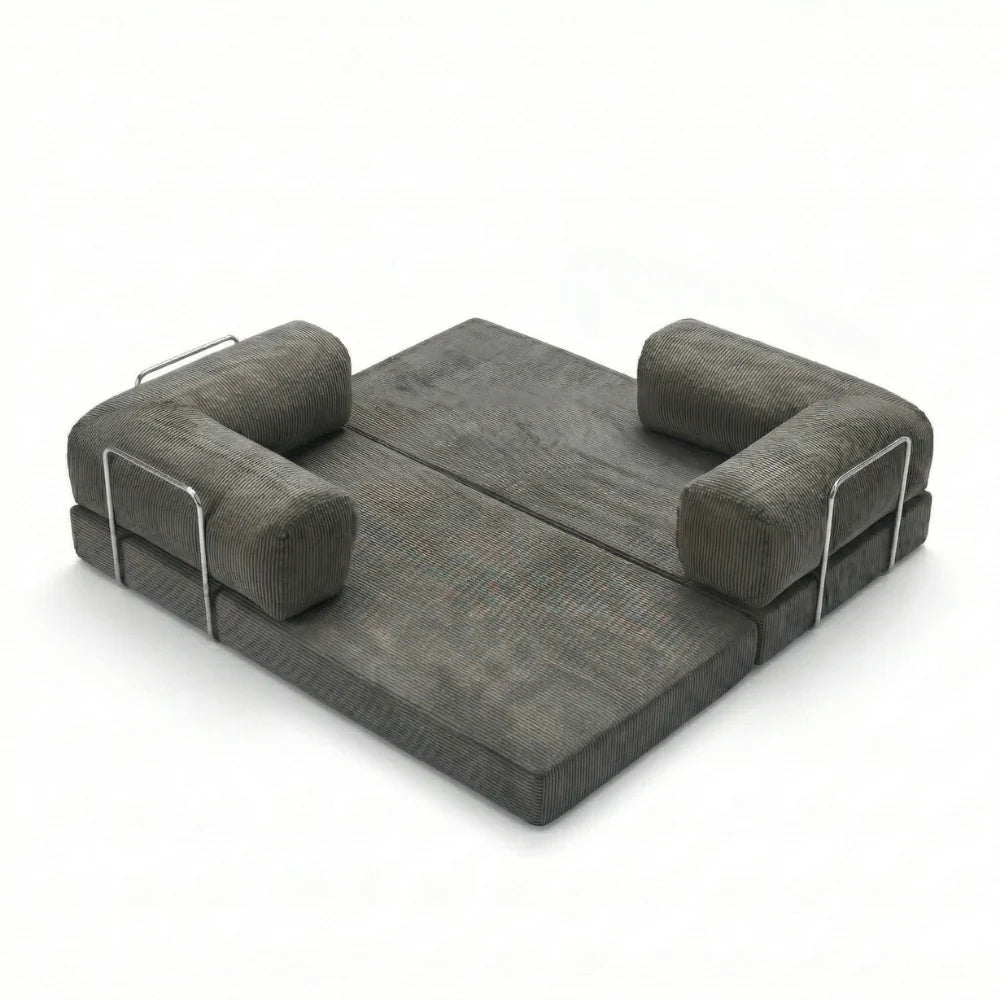 Canapé cosy gris confortable angle droit