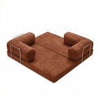     Canapé cosy rouille confortable vue d’ensemble